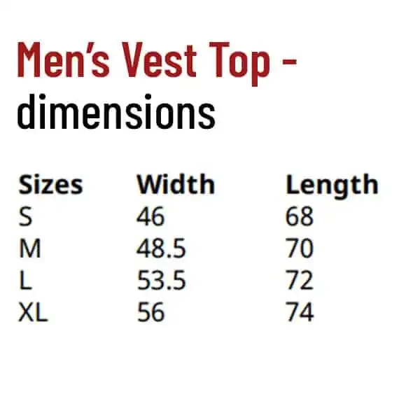 Africa Rally Men Dimensions Vests