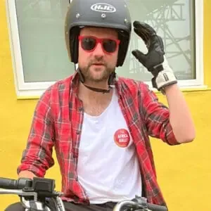 Africa Rally wearing vest front